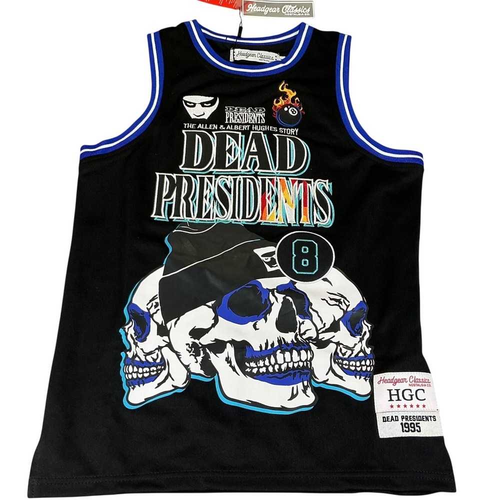 Headgear Classics Dead Presidents 1995 Youth Basketball Jersey Black Sz MED  NWT